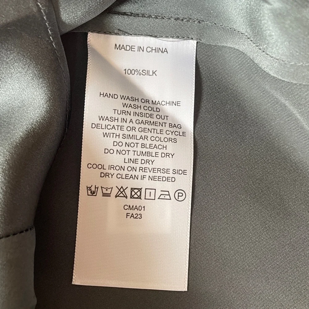 QUINCE SILK MINI SLIP DRESS
***LAVA SMOKE COLOR***
New with tag 
Size small - Picture 3 of 7